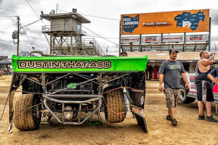 Sprouse’s car has a clear message for those trailing him.